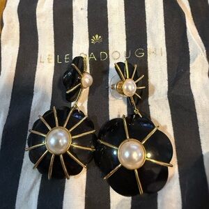 Lele Sadoughi Black and Gold Pearl Earrings